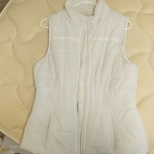 Outer edge white puffy vest